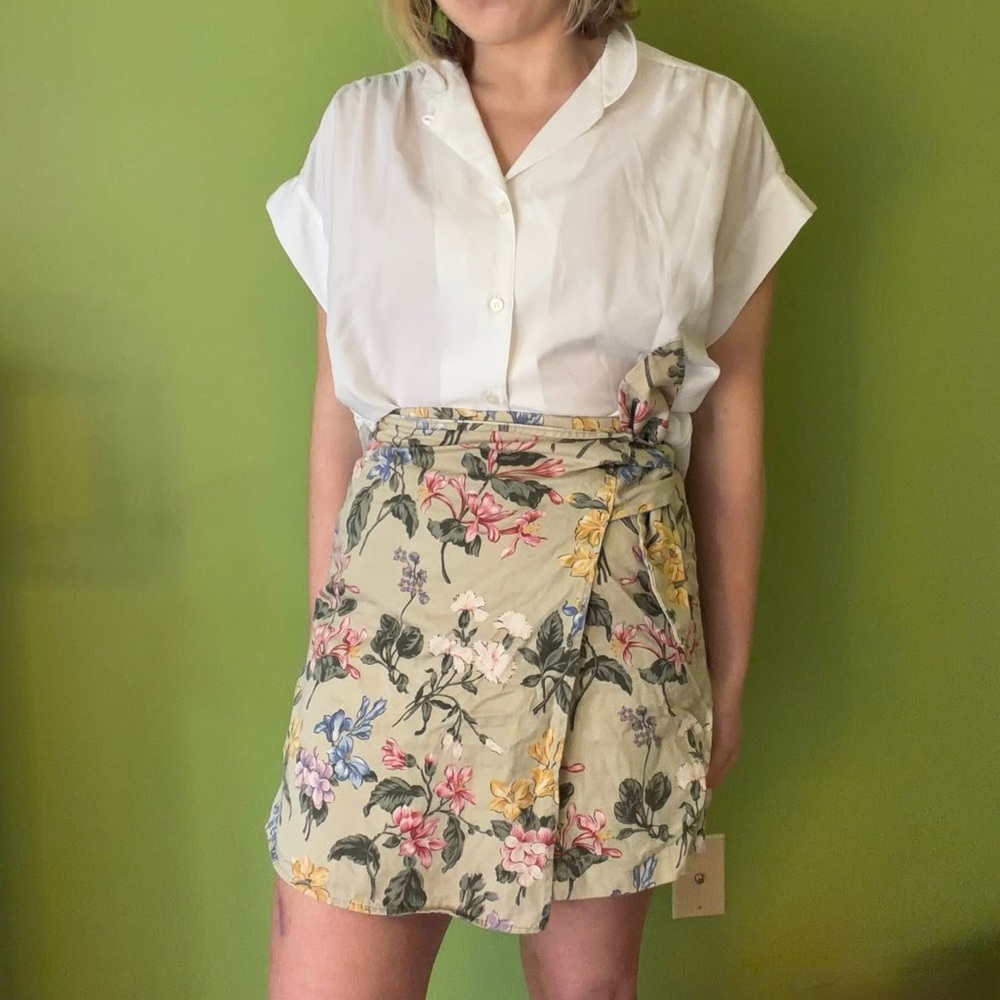 Vintage floral wrap skort 100% cotton